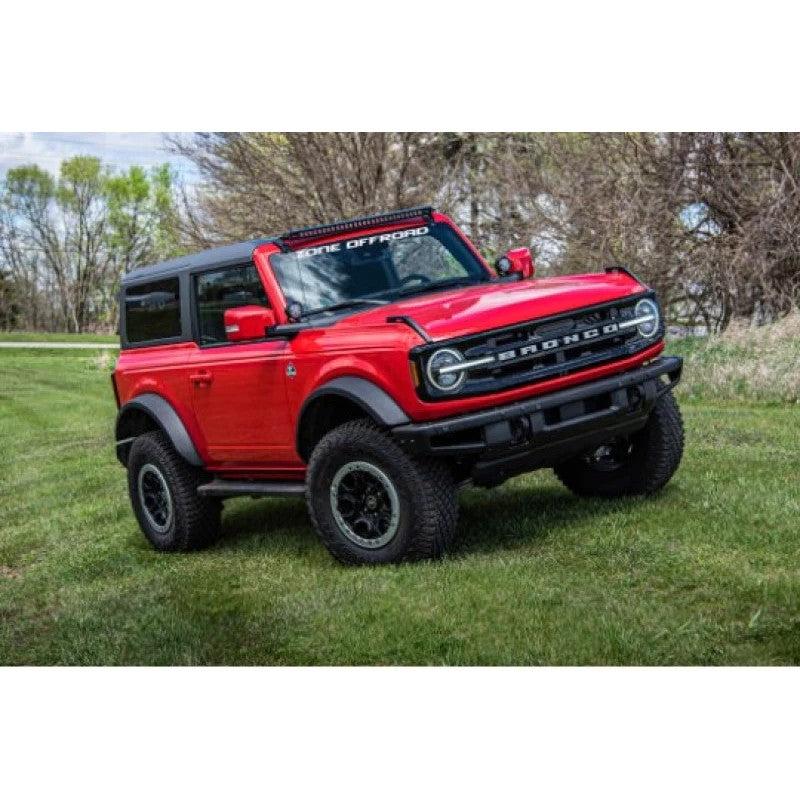 Zone Offroad ZONF1220 2-inch front and 1-inch rear black nylon resin lift spacers and hardware for Ford Bronco