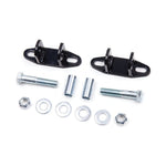 Pair of black steel bar pin eliminator brackets for Jeep shock mounts